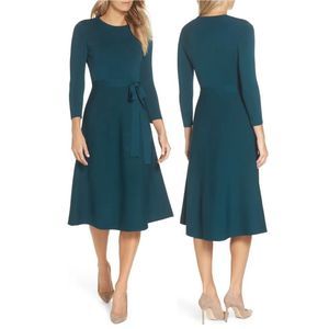 ELIZA J Fit & Flare Sweater Dress - Small, Spruce